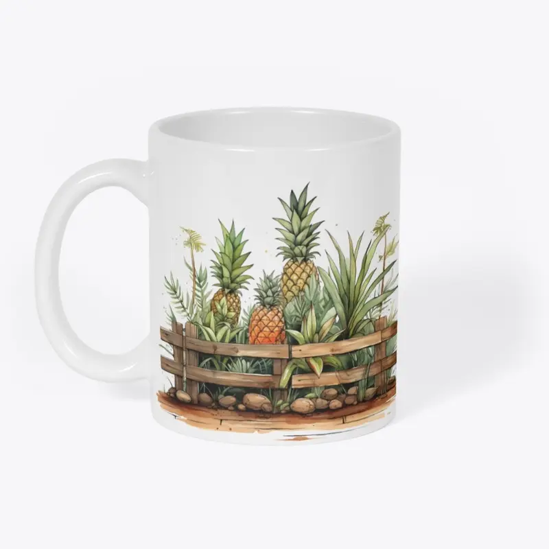 Pineapples with charming nature garden