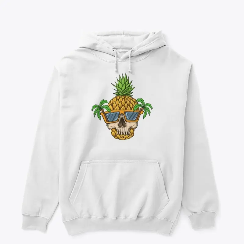 Vacation pineapple skull with sunglasses