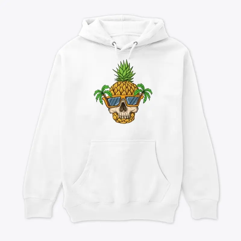 Vacation pineapple skull with sunglasses